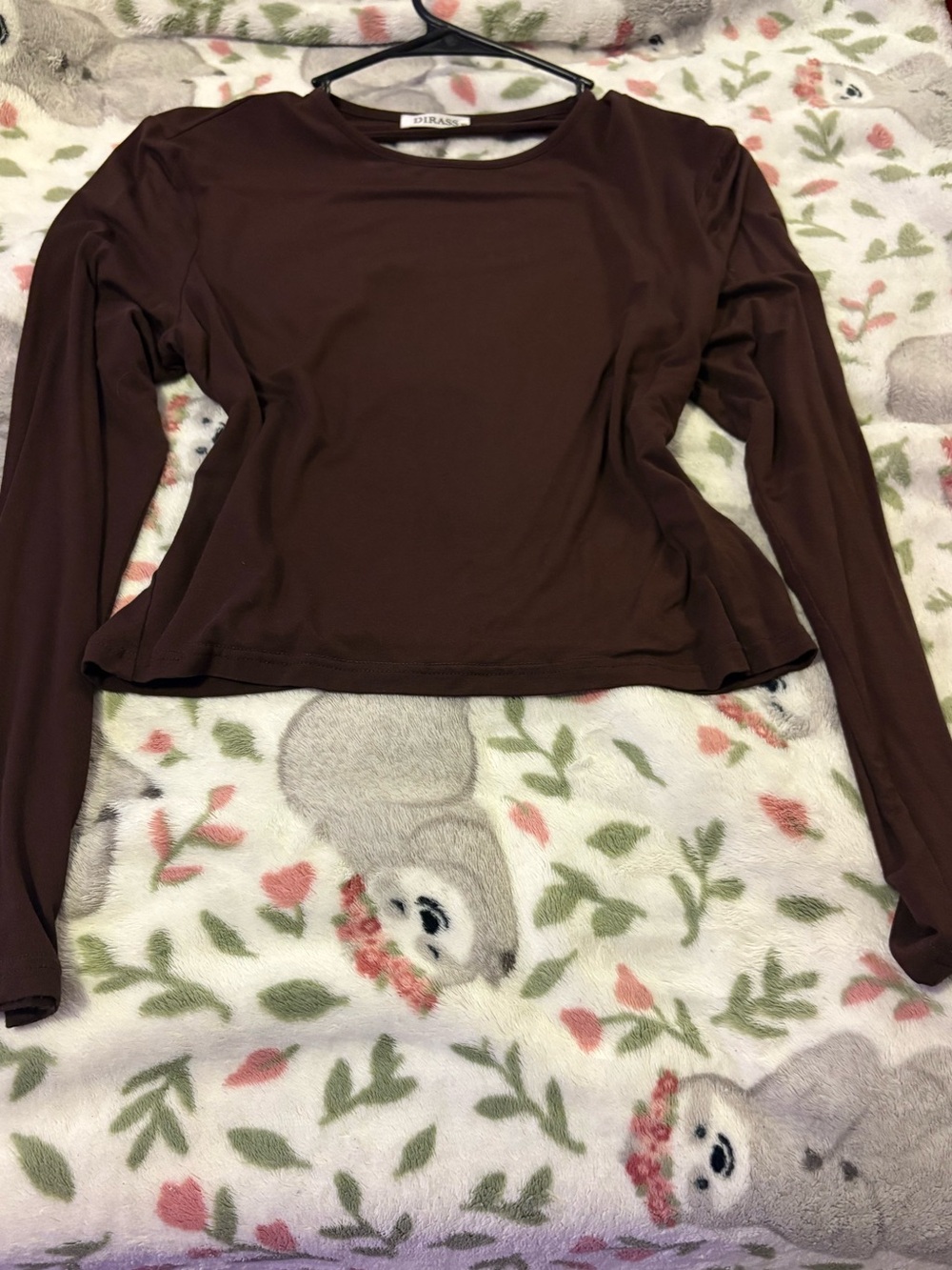 Brown Long Sleeve Backless Women's Top